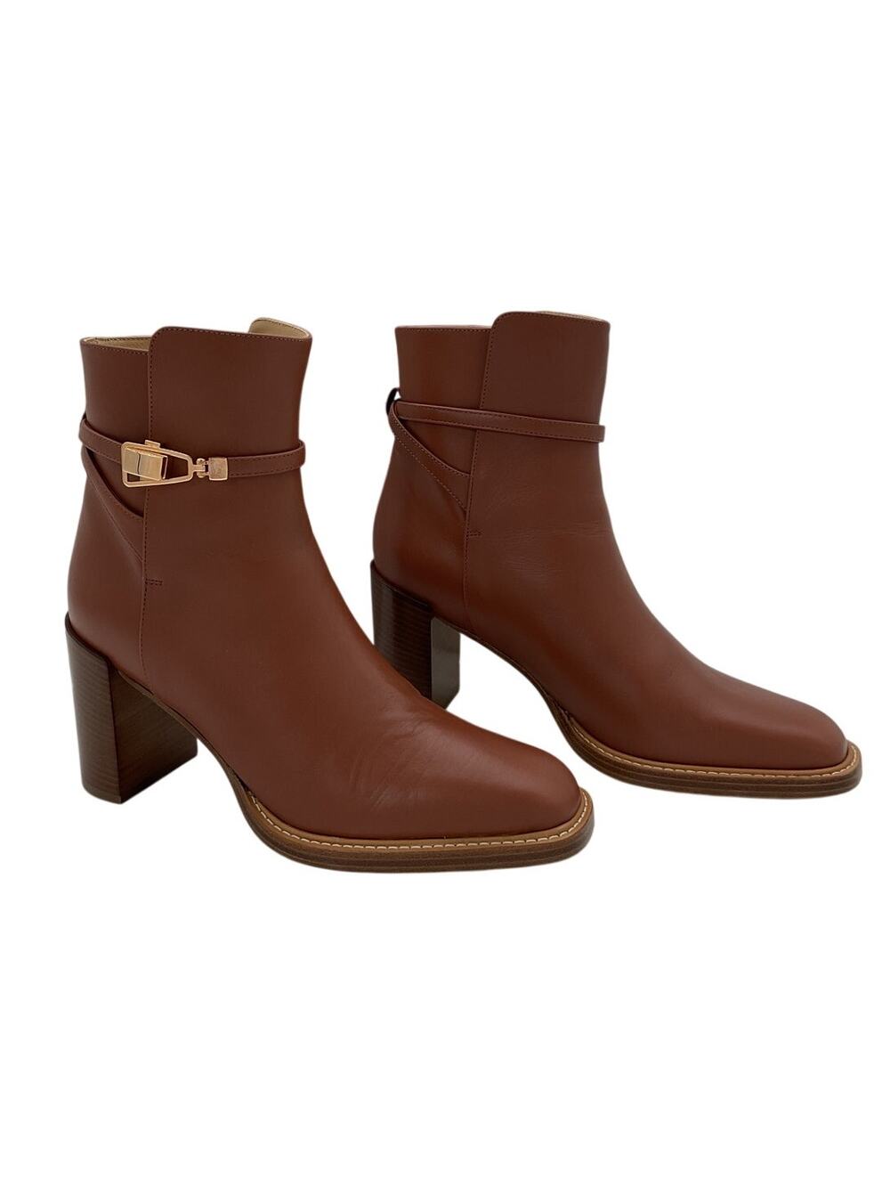 Gabriela Hearst Leather Brown Nina Ankle Boots Size EU 37 / US 7